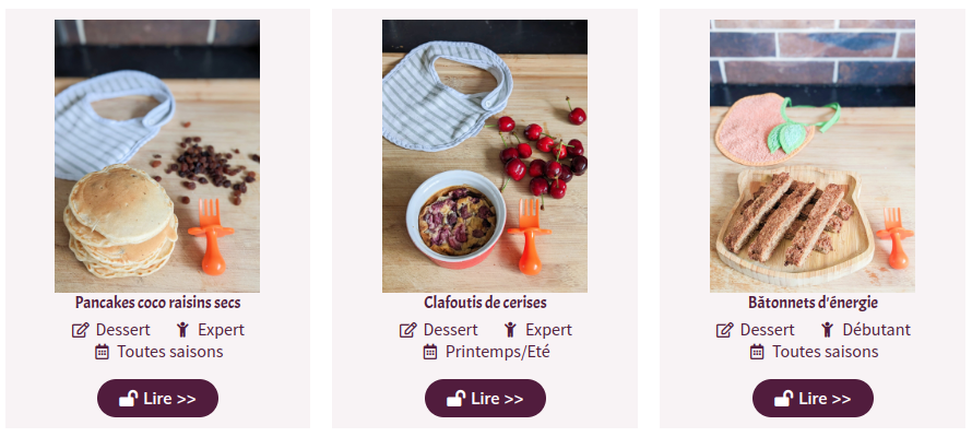 Recettes pour bébé et enfant