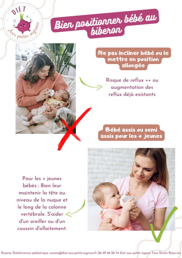 Bien positionner bébé au biberon
